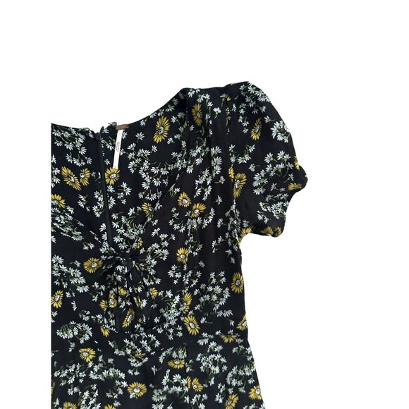 FREE PEOPLE Floral Black Yellow Cutout Romper Size 2 - Picture 5 of 8